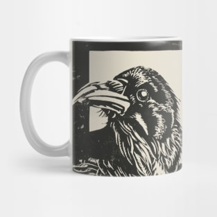 A Crow, Linoprint Mug